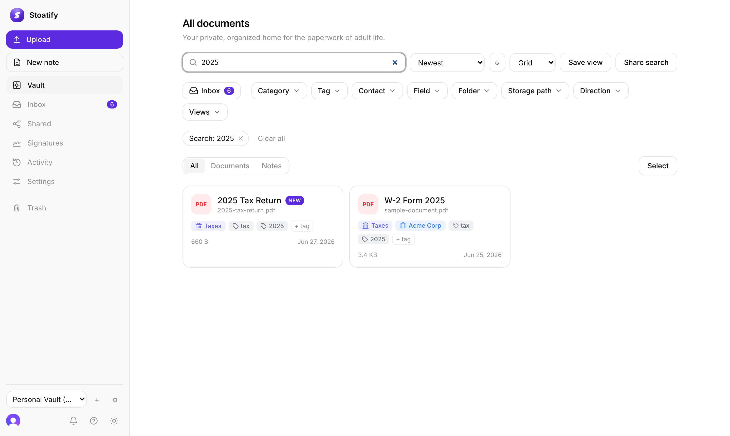 Full-text search results